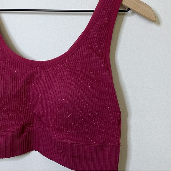 Torrid Curve Raspberry Ribbed Lurex Wire Free Bralette - Picture 5 of 9